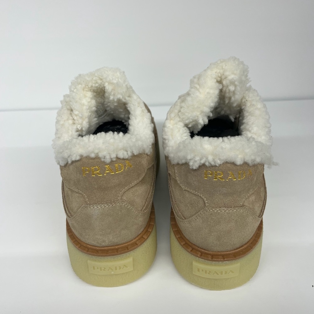 Prada Suede mid-top sneakers in Ecru Size 40 - Picture 4 of 5